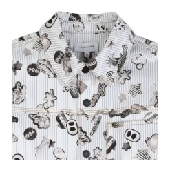 Chemise à imprimé cartoon rayé
