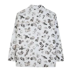Chemise à imprimé cartoon rayé