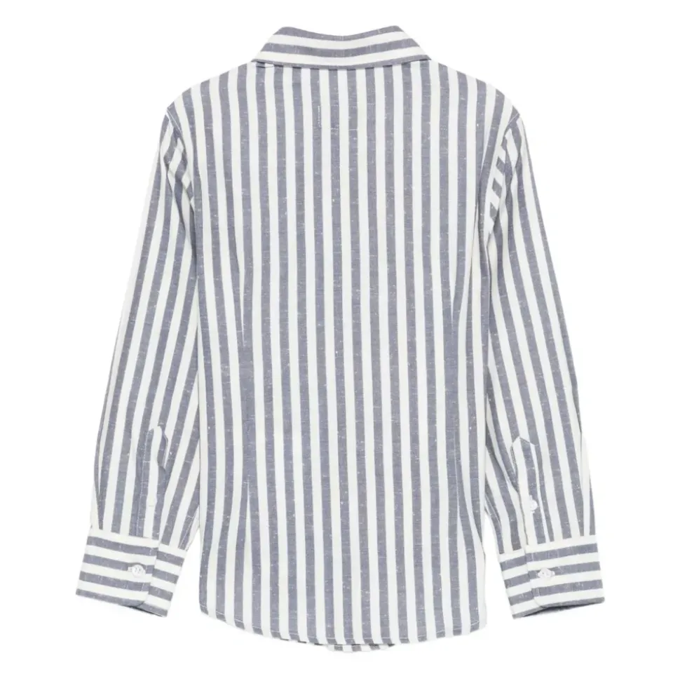 Chemise à logo brodé à rayures verticales