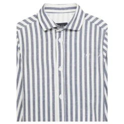 Chemise à logo brodé à rayures verticales