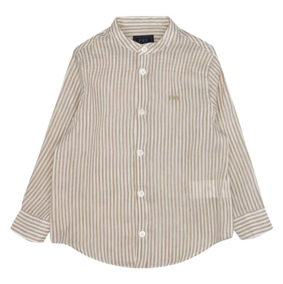 Chemise rayée en lin et coton