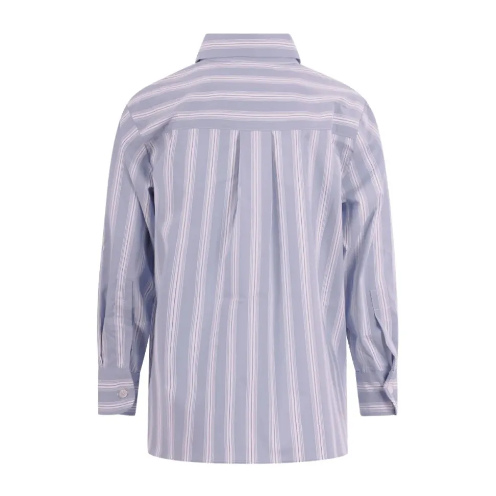 Chemise rayée à logo brodé