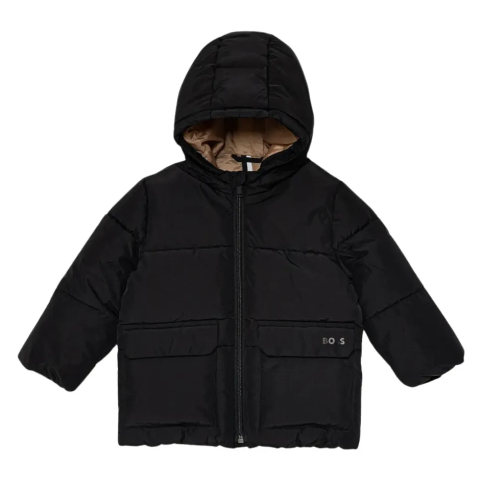 Doudoune à capuche avec logo imprimé