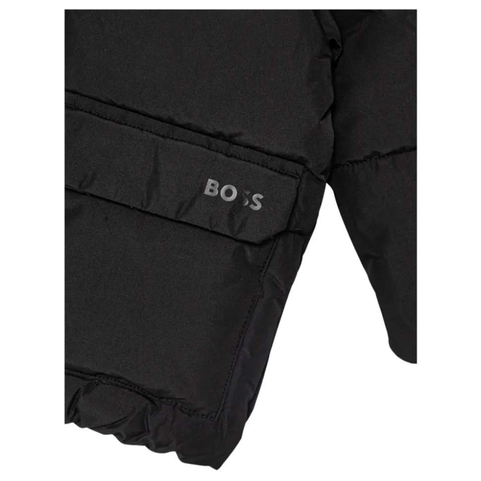 Doudoune à capuche avec logo imprimé