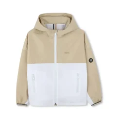 Enfants Coupe-vent Colorblock Beige/Blanc