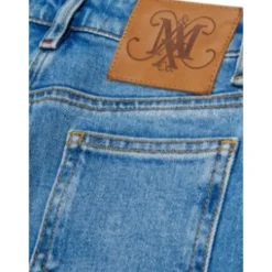Enfants Jeans Larges Courts en Denim Bleu