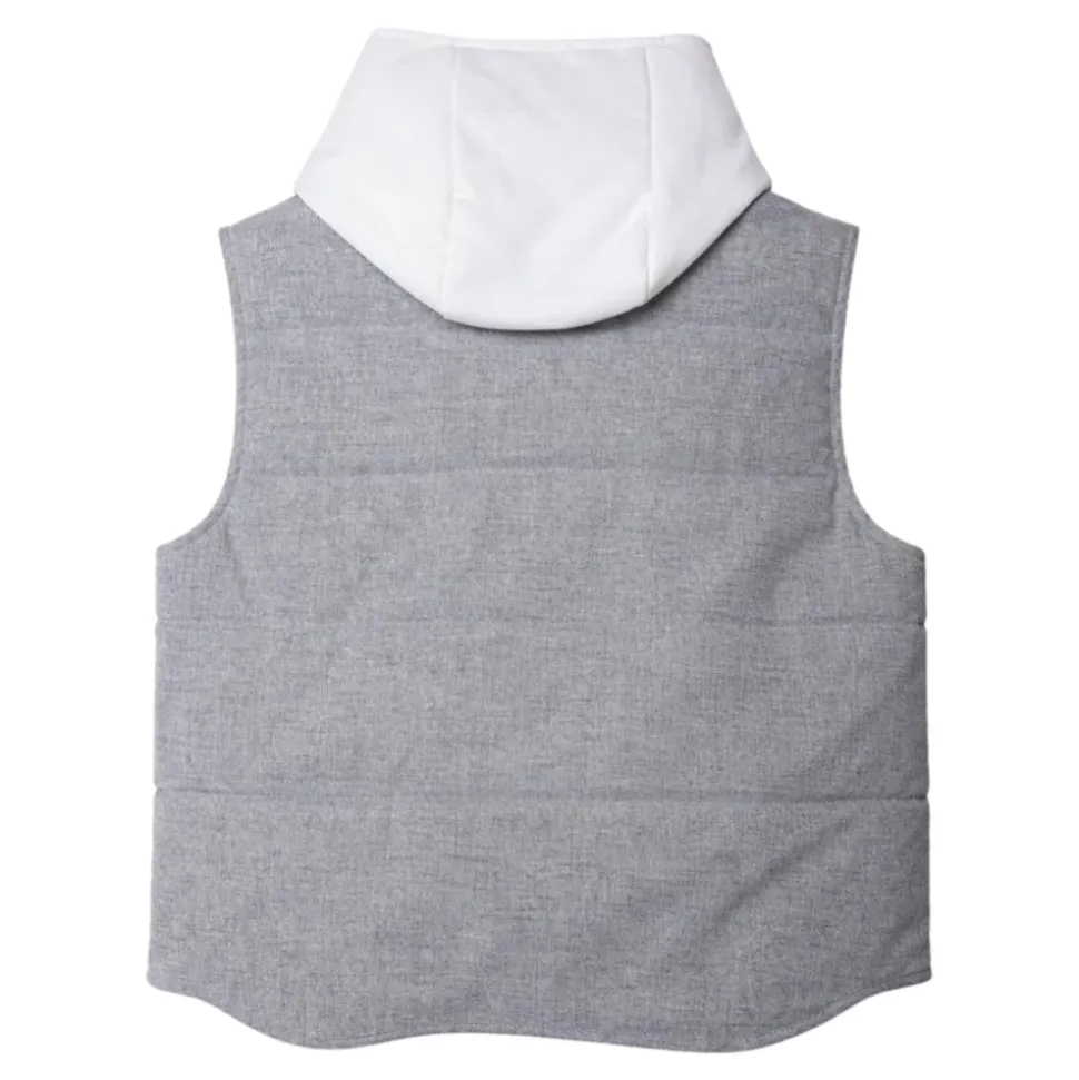 Gilet à capuche en mélange de laine