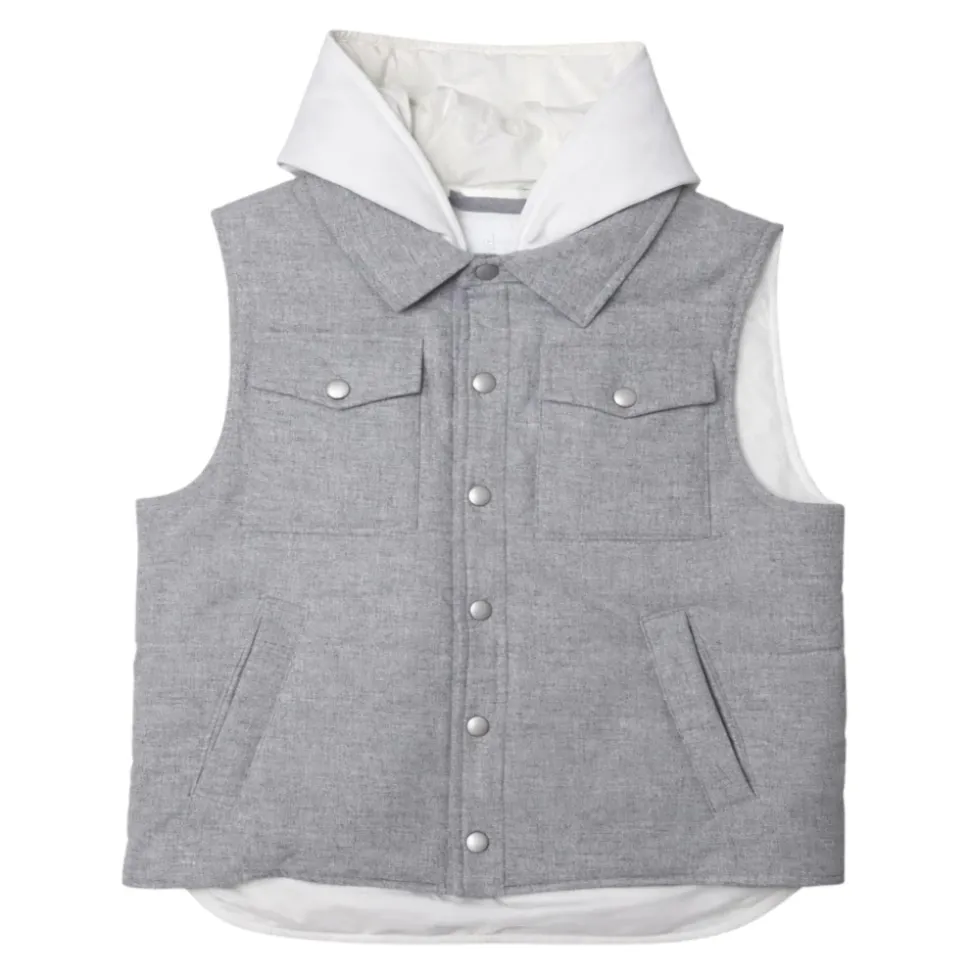Gilet à capuche en mélange de laine