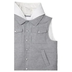 Gilet à capuche en mélange de laine