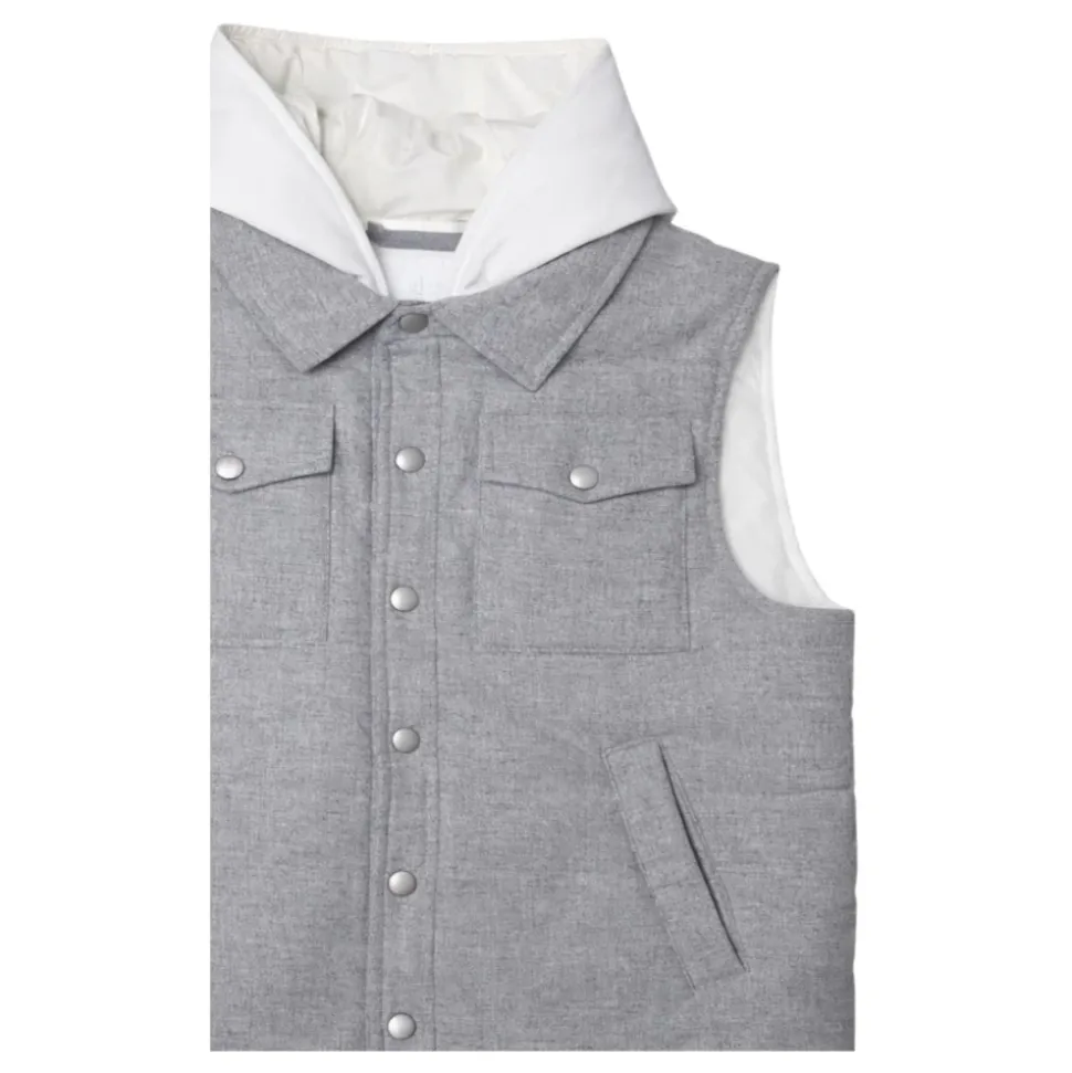 Gilet à capuche en mélange de laine