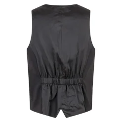 Gilet croisé en laine légère avec détails en satin