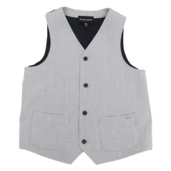Gilet Logo Bouton Vestes Poches