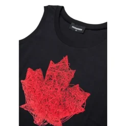 Graphic Print Crewneck Sleeveless Top