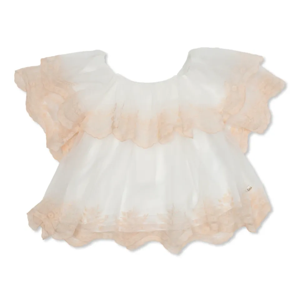 Haut en Tulle avec Broderie
