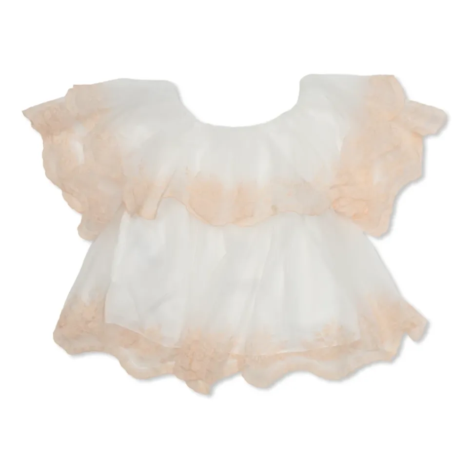 Haut en Tulle avec Broderie