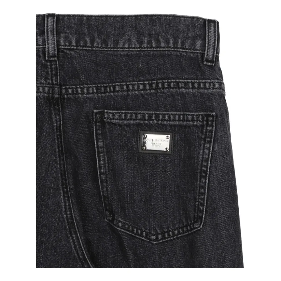 Jean Cargo en denim à cinq poches avec étiquette logo