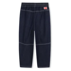 Jeans à empiècements et surpiqûres contrastées