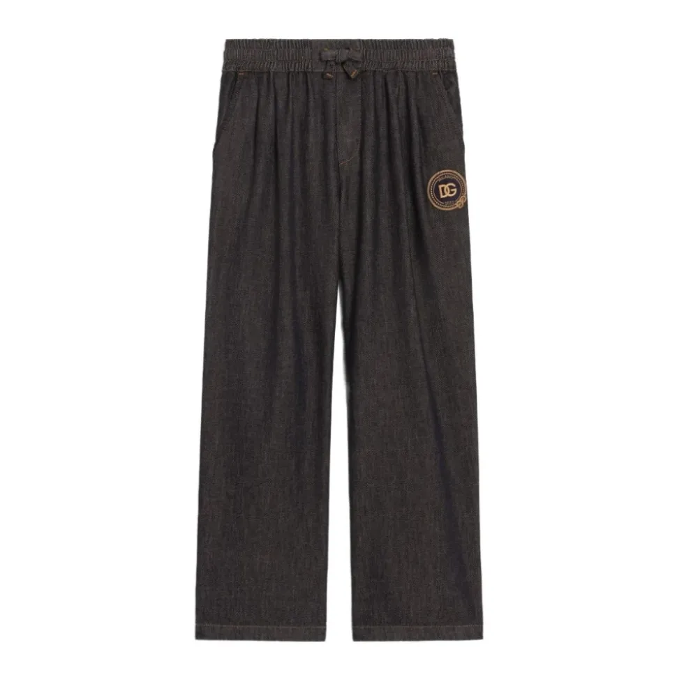 Jean à taille élastique avec logo