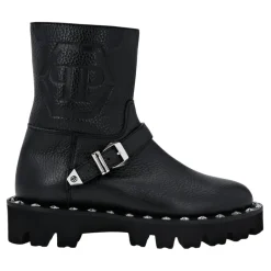 Leather Biker Boots Monogram