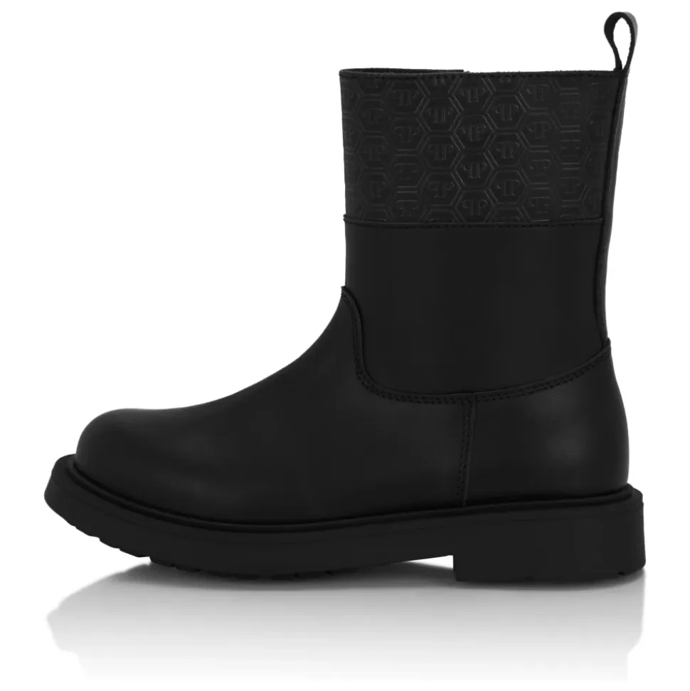 Leather Low Boots Monogram