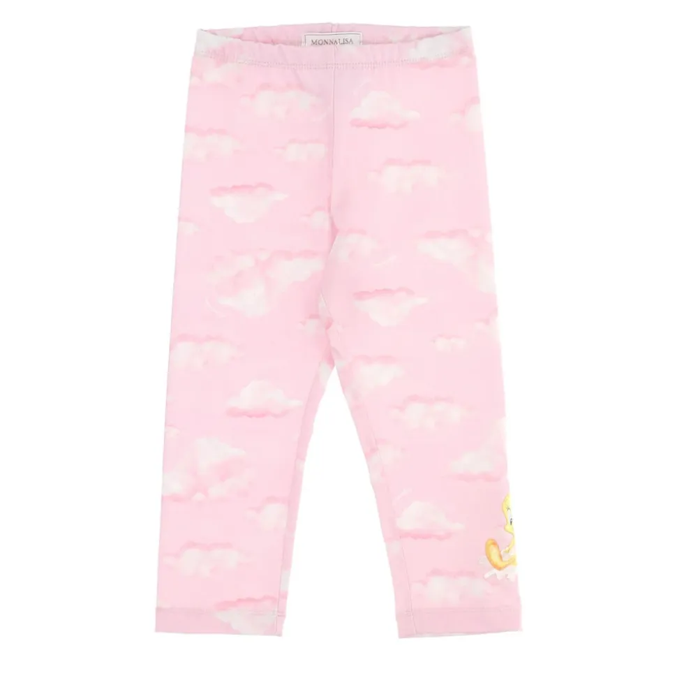 Leggings en jersey de coton imprimé nuages
