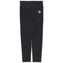 Leggings Fille Bleu Taille Élastique Patch Logo