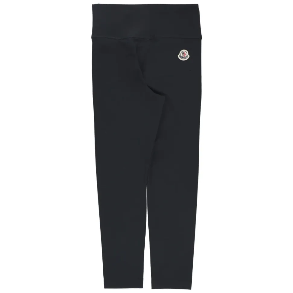 Leggings Fille Bleu Taille Élastique Patch Logo