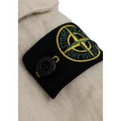 Linen Shorts With Logo Patch