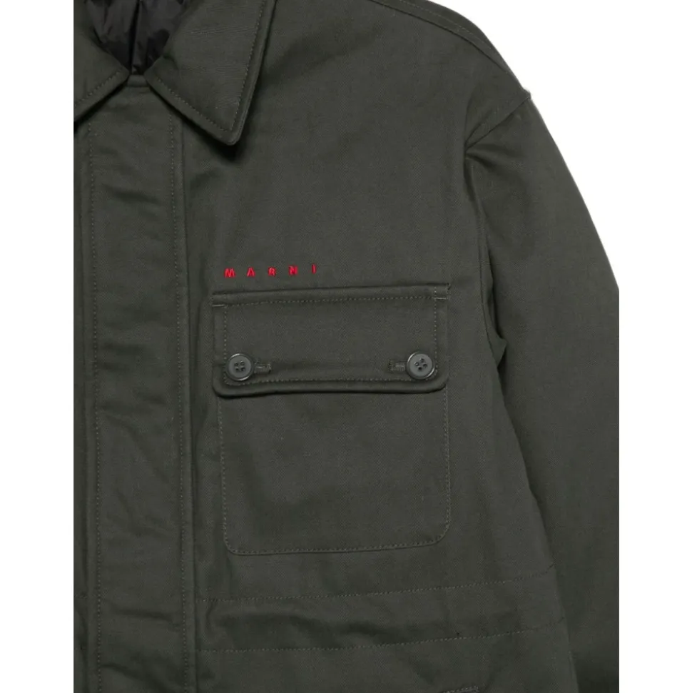 Manteau avec détail de poche et logo brodé