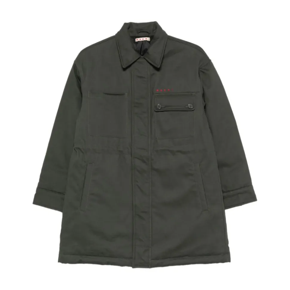 Manteau avec détail de poche et logo brodé