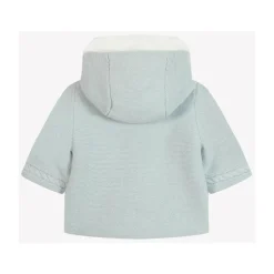 Manteau à Capuche en Tricot Bordé de Fourrure