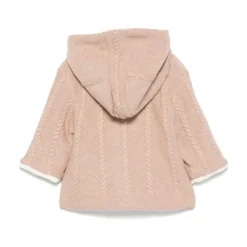 Manteau à Capuche en Tricot Câblé