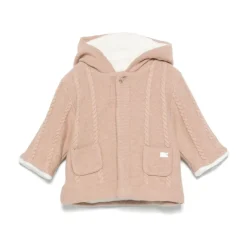 Manteau à Capuche en Tricot Câblé