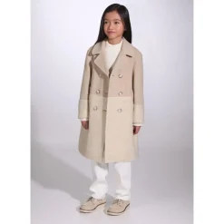 Manteau croisé en laine