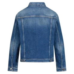 Manteau en denim pour enfants avec éclaboussures de peinture