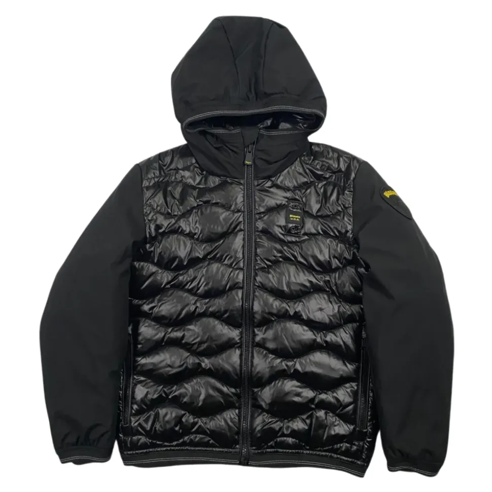 Manteau Enfant Noir Matelassé avec Capuche