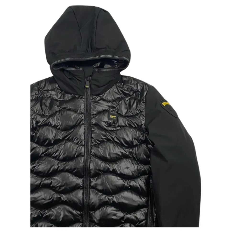 Manteau Enfant Noir Matelassé avec Capuche