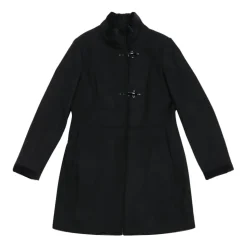 Manteau en laine à col montant et fermoir