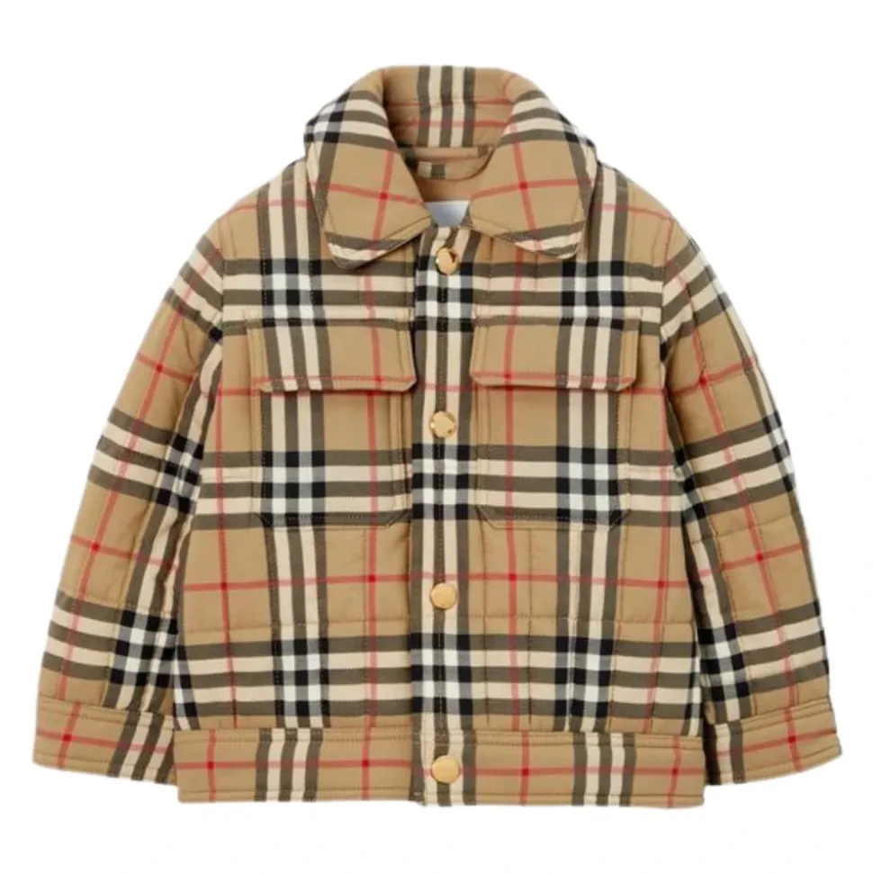 Manteau Matelassé à Carreaux Vintage