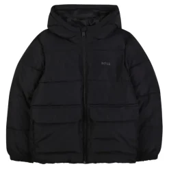 Manteau Noir Matelassé avec Capuche