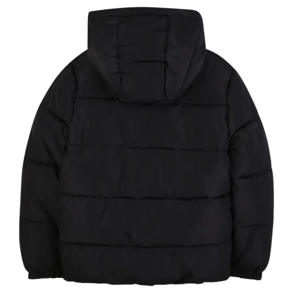 Manteau Noir Matelassé avec Capuche
