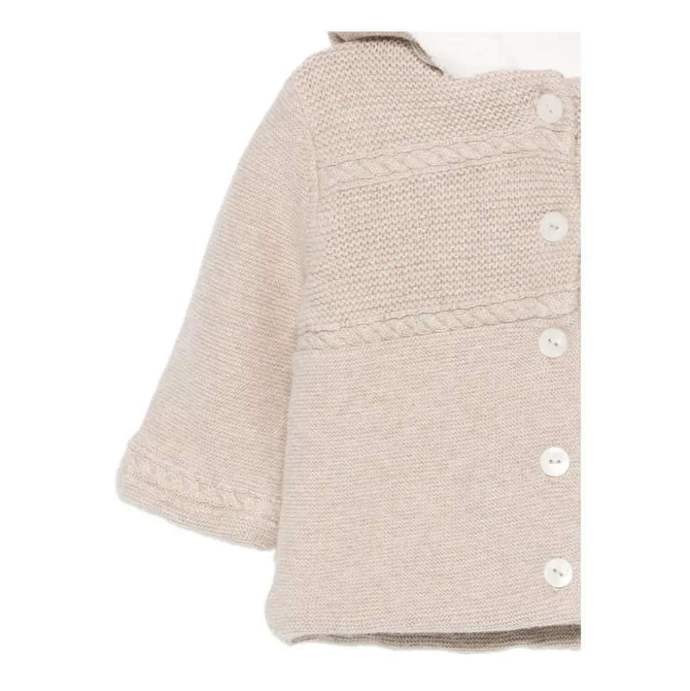 Manteau Tricoté Doublé en Fausse Fourrure