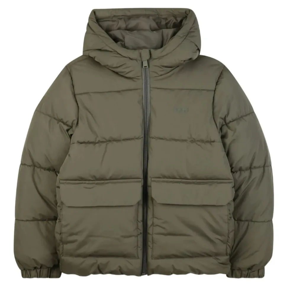 Manteau Vert Matelassé avec Capuche