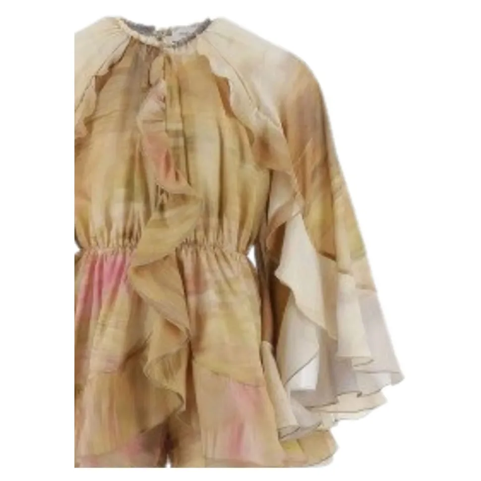 Motif Abstrait Beige Combinaison Robe