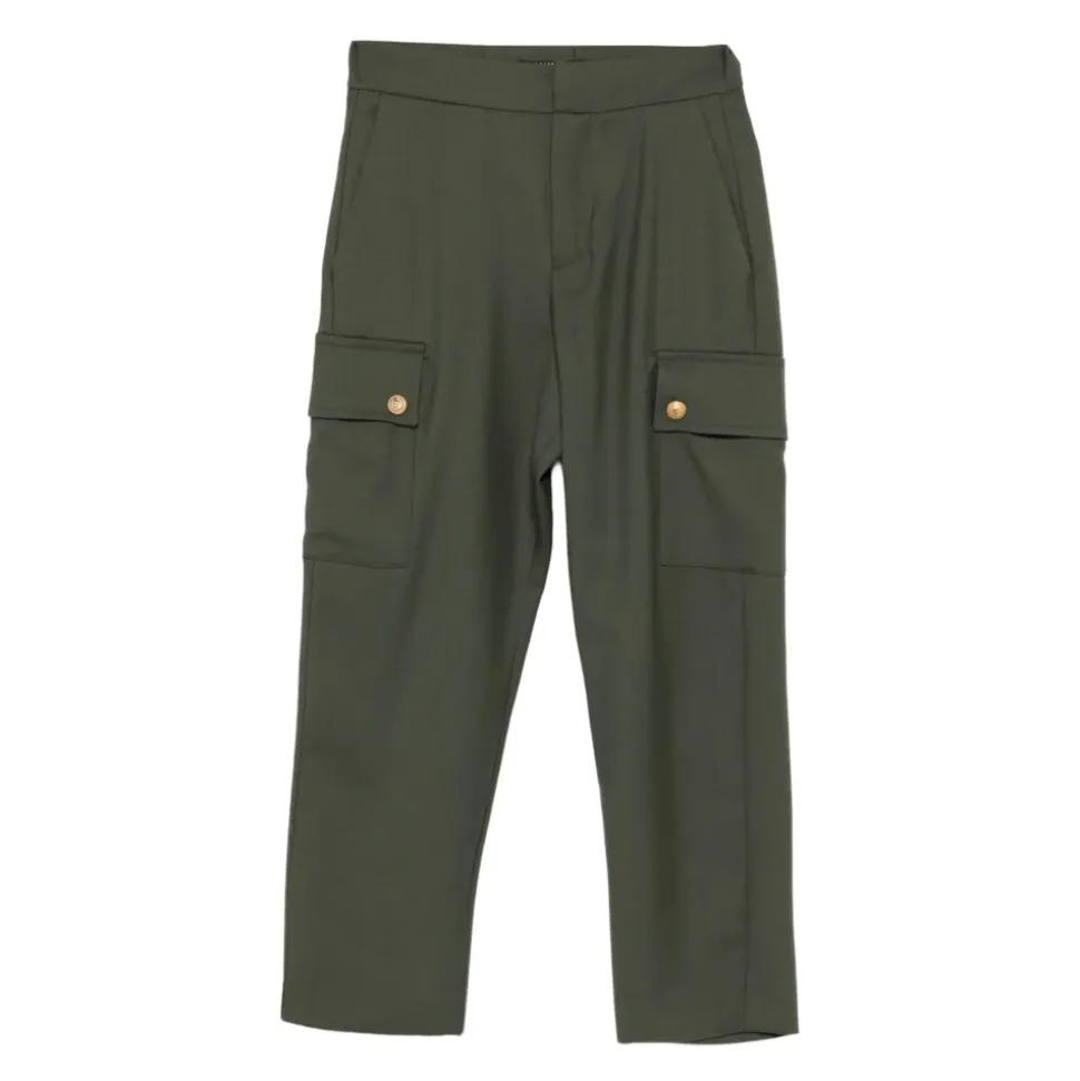 Pantalon cargo avec boutons dorés
