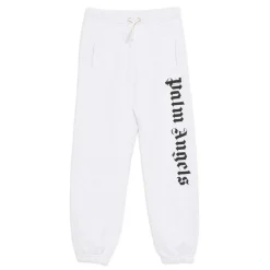 Pantalon en Coton Gris avec Imprimé Logo