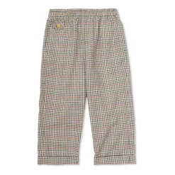 Pantalon en popeline de coton micro-carreaux