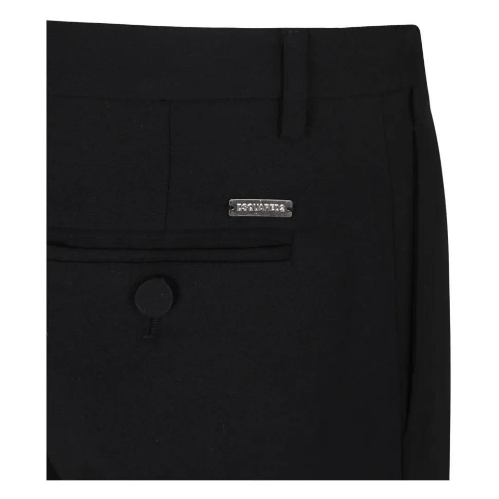 Pantalon élégant noir avec logo en métal