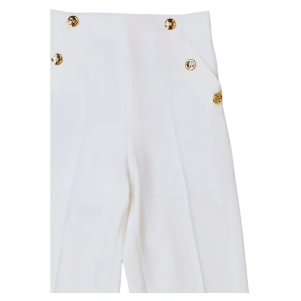 Pantalon taille haute avec boutons