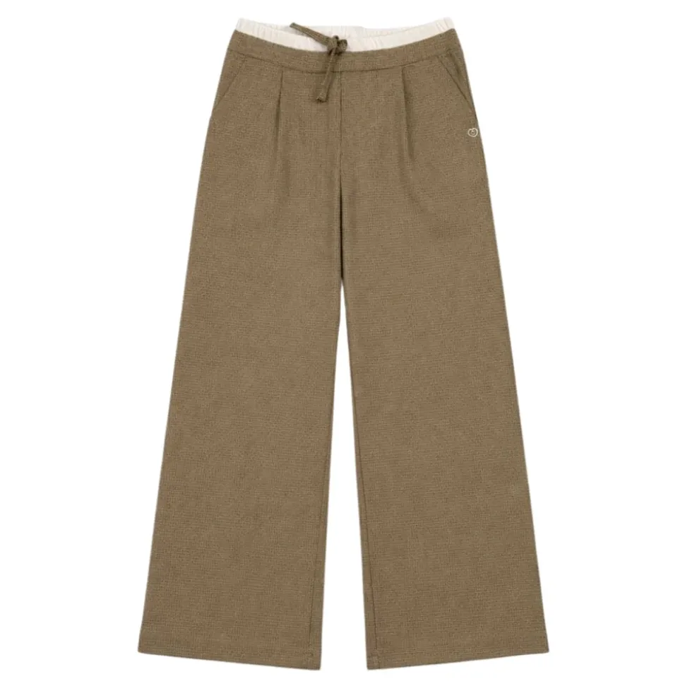 Pantalon Évasé à Micro-Carreaux